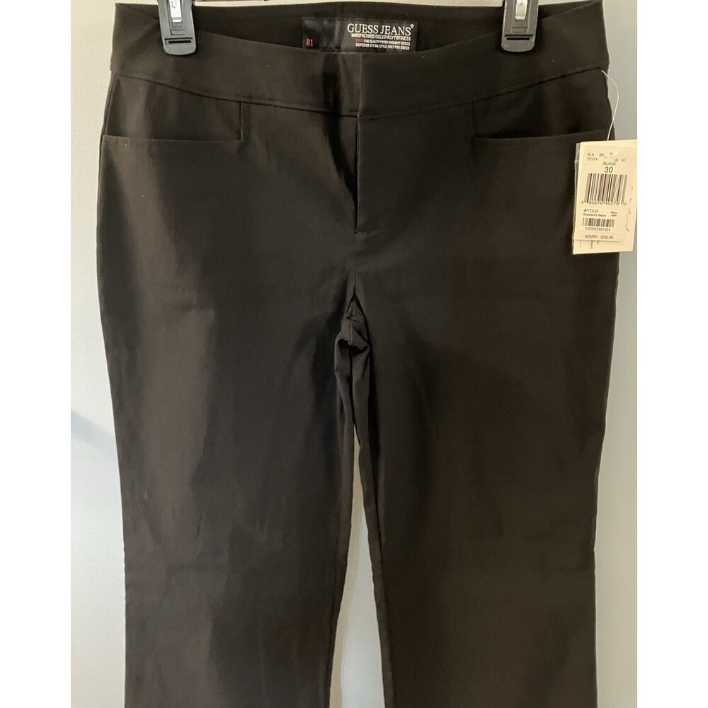 NWT Guess Womans Stretch Dress Pants Black Straight Leg Size 30 - Picture 6 of 8